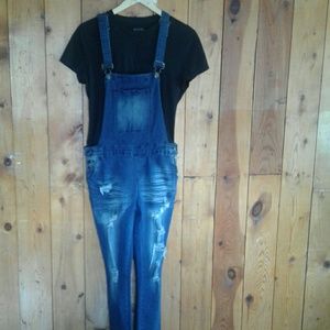 Roma stretch denim overalls